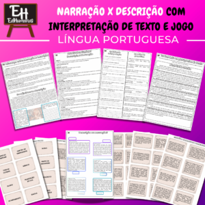 Narração X Descrição com interpretação de texto e jogo
